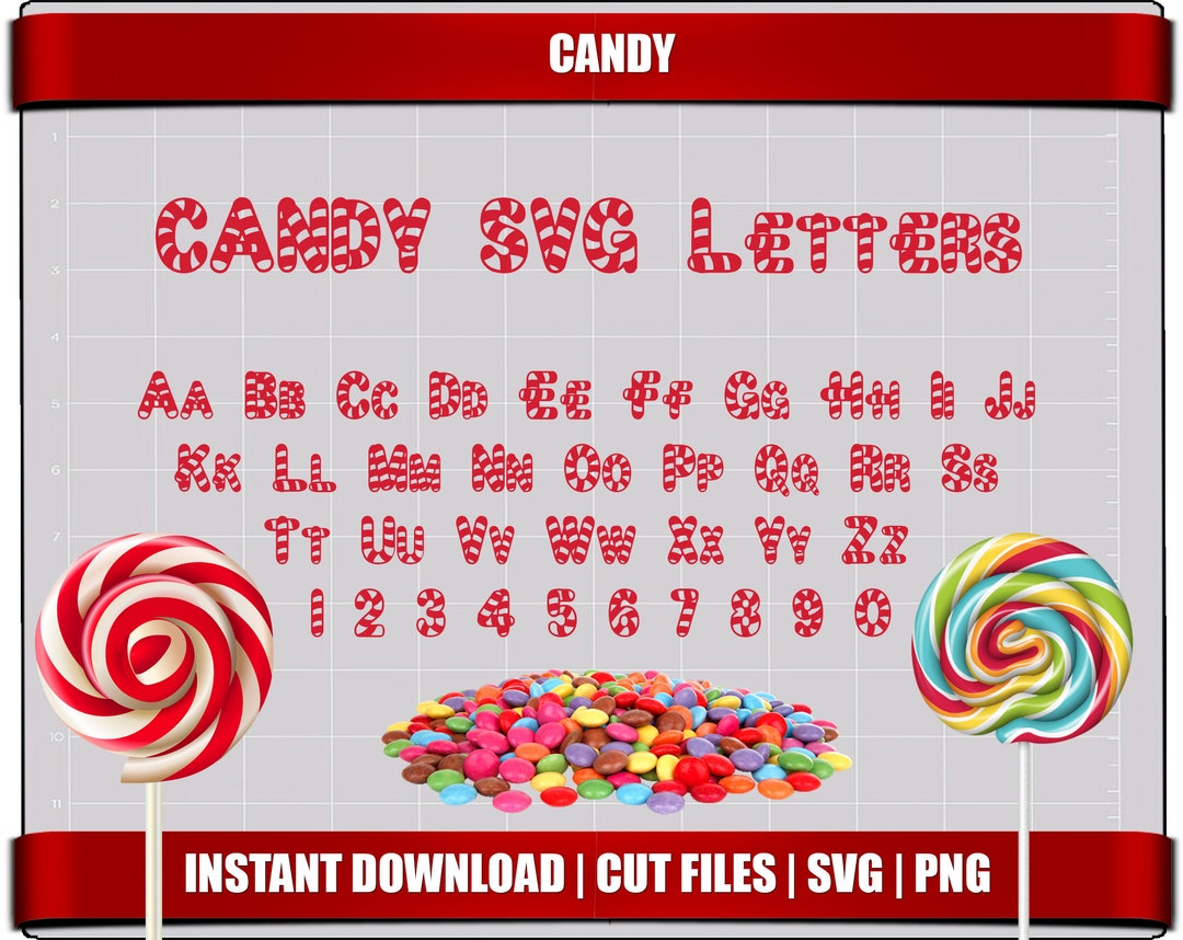 Candy SVG Alphabet Letters, Clipart, Party Decorations (digital ...