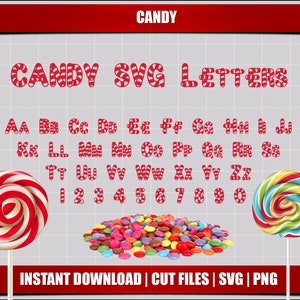 candy svg letters alphabet, candy digital candy printable candy cutting svg alphabet letters candy clipart svg candy party decorations svg