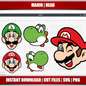 mario svg, mario png clipart, luigi svg mario birthday svg for cricut cut files, silhouette cut files, instant download, digital printable,