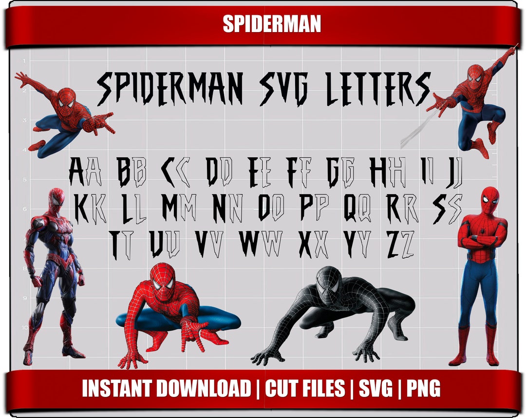 Spiderman fuente svg cortar archivos letras alfabeto - Etsy México