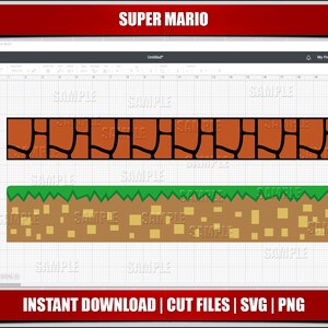 Mario Grass svg, Mario svg png Clipart, Luigi svg Mario Geburtstag Cricut Dateien, Silhouette Schnittdateien, sofortiger Download, digital druckbar