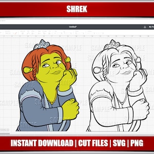 shrek svg, shrek  png clipart, shrek birthday svg for cricut silhouette cut files, shrek svg png, instant download, digital printable shrek