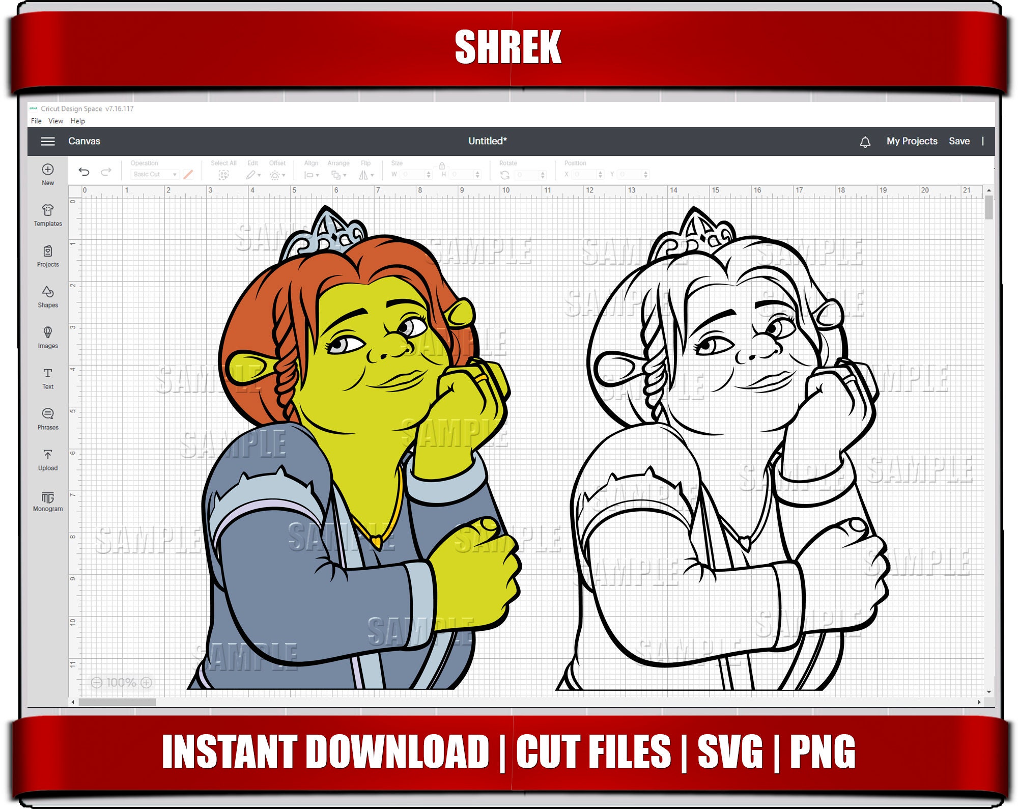 Shrek Svg for Cricut Shrek Png Shrek Clipart Puss (Instant Download) 