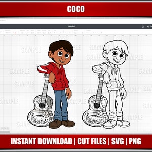 coco svg, coco clipart, coco birthday party svg, dante svg, instant download, for cricut silhouette cut files, digital coco printable coco