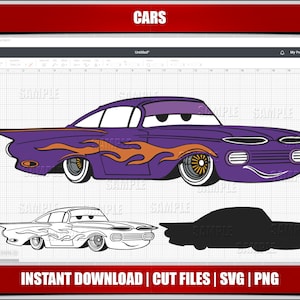 cars svg png clipart, ramone svg lighting mcqueen instant download, for cricut silhouette cut files, digital printable cars cartoon cars svg