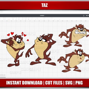 taz svg, tazmania svg, taz mania svg, clipart, cricut cut files, silhouette cut files, digital taz, printable taz, taz clipart svg png files