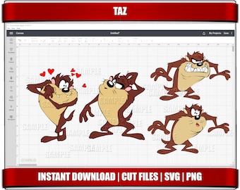 Taz SVG, PNG Clipart, Cricut & Silhouette Cut Files (Digital Download)