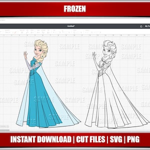 gefrorene svg, gefrorene Clipart, Prinzessin Elsa Anna svg für Cricut geschnittene Dateien, gefrorene png, sofortiger download, digitale gefrorene druckbare gefrorene svg
