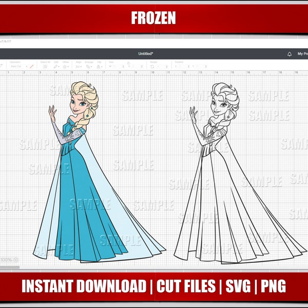 frozen svg, frozen clipart, princess elsa anna svg for cricut cut files, frozen png, instant download, digital frozen printable frozen svg