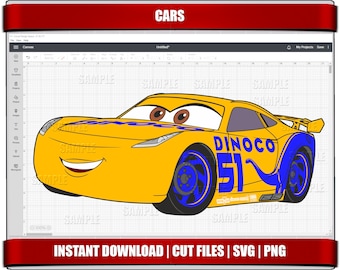 Lightning McQueen SVG, Cars Clipart PNG, Cricut, Silhouette (Digital Download)