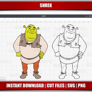 shrek svg, shrek  png clipart, shrek birthday svg for cricut silhouette cut files, shrek svg png, instant download, digital printable shrek