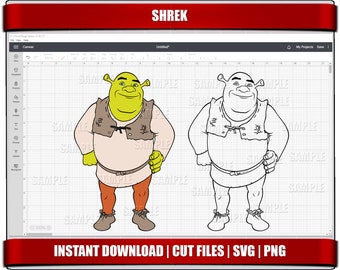 Shrek SVG, PNG Clipart, Birthday Cut Files (Digital Download)