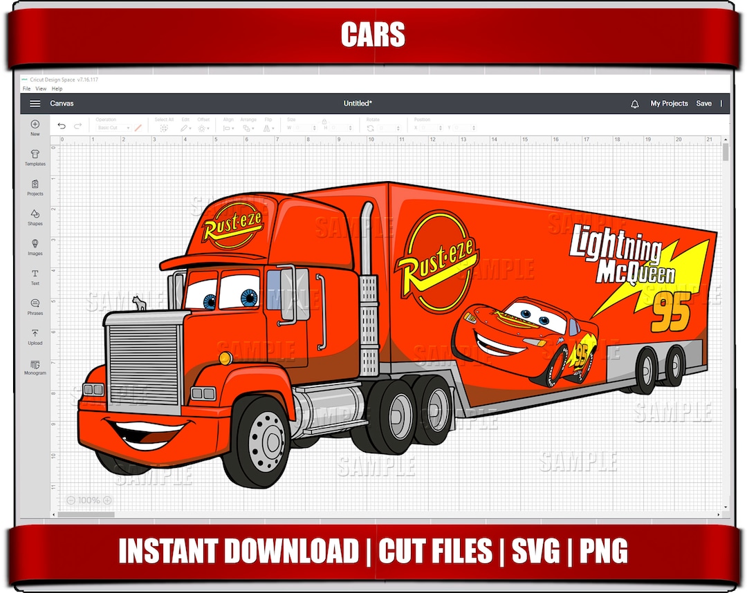Cars Svg Png Clipart, Lighting Mcqueen Instant Download, for