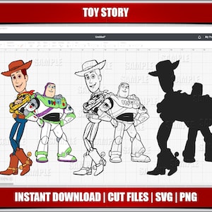 Woody und Buzz svg, Toy Story svg, Toy Story png Clipart, sofortiger Download, für Cricut svg Dateien, digital printable Geburtstag Party png