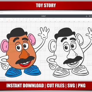 patata svg, toy story svg, imágenes prediseñadas de toy story, silueta de archivos de corte de toy story, descarga instantánea, para archivos cricut svg, digital imprimible png