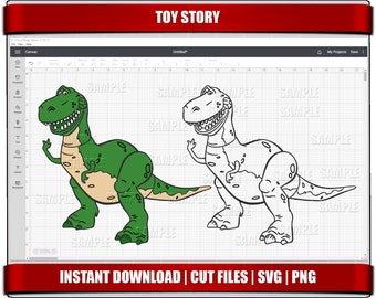 Dinozaur Toy Story SVG, Clipart Rex, Pliki Cricut Cut (Pobieranie cyfrowe)