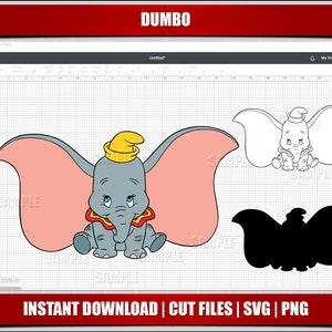 dumbo svg, dumbo clipart png, dumbo birthday party, instant download, digital printable svg, cricut cut svg, party supply, elephant svg png