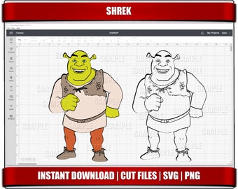 Shrek SVG, PNG Clipart, Birthday Cut Files (Digital Download)