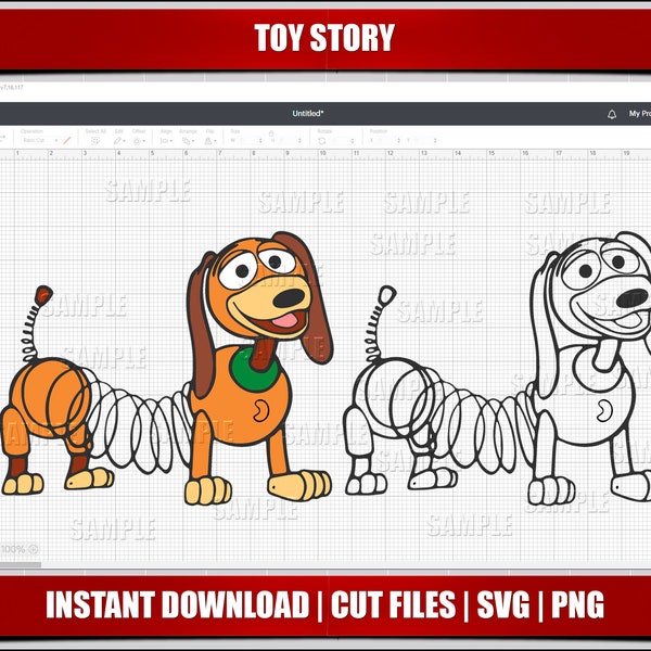 cane slinky svg toy story svg, clipart toy story, download istantaneo, per file svg cricut, ragazza di compleanno stampabile digitale svg png, silhouette