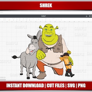 Shrek Svg for Cricut Shrek Png Shrek Clipart Puss (Instant Download) 