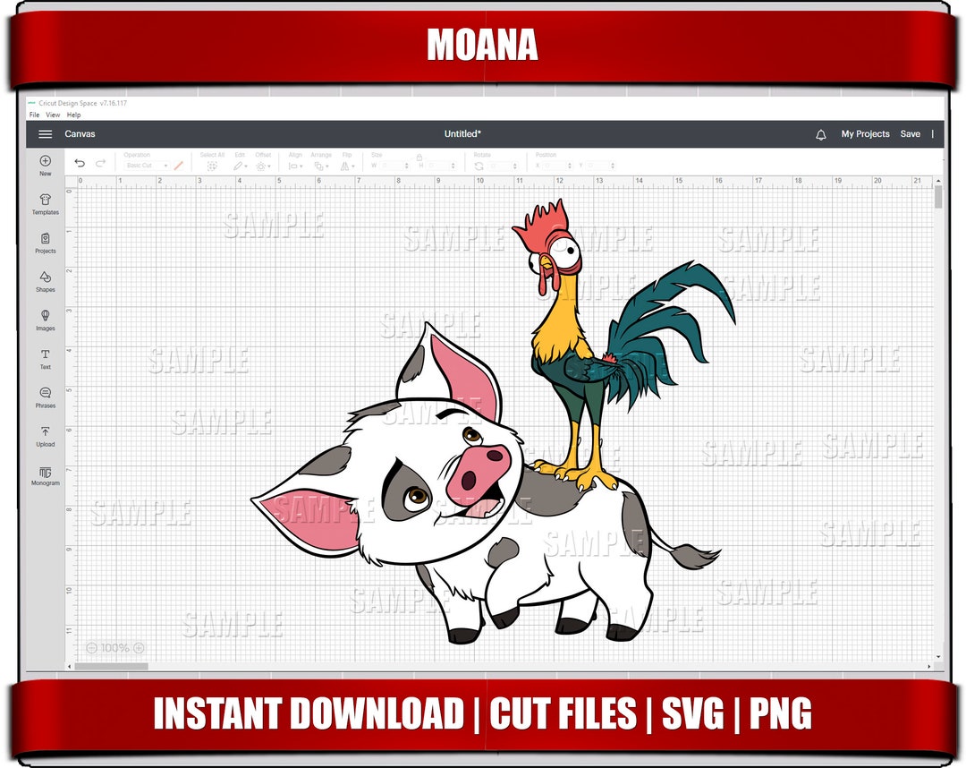 Moana Pig And Chicken SVG Maui Clipart Birthday Cut Files digital Moana Pig And Chicken SVG Maui Clipart Birthday Cut Files digital