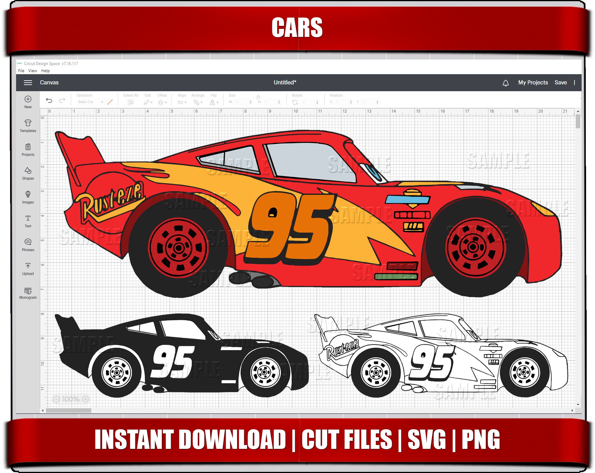 Canvas print Cars - Lightning Mcqueen Sideshot