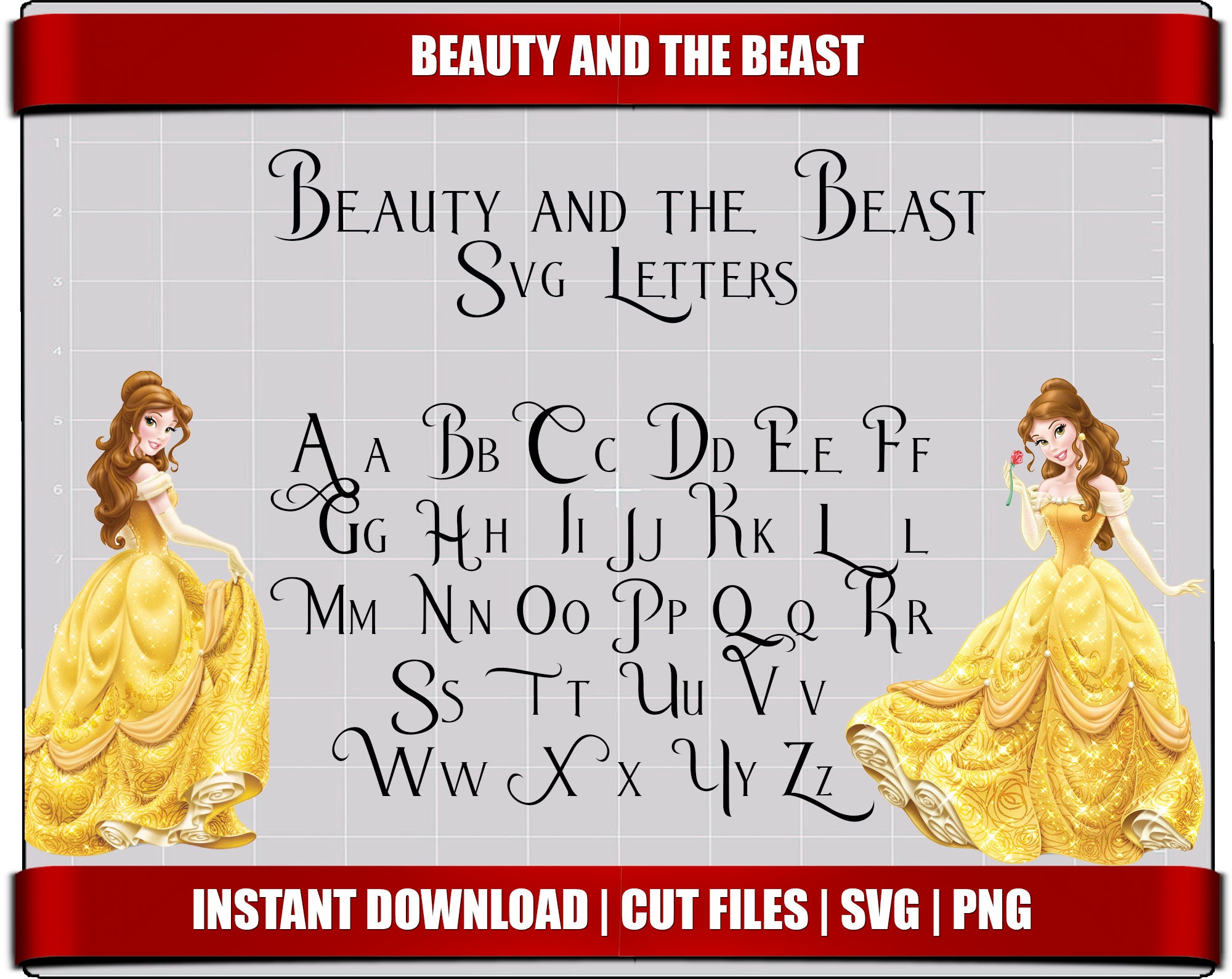 beauty and the beast font svg letters alphabet disney etsy australia