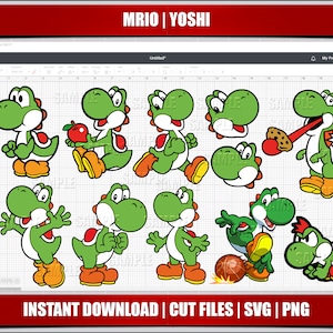 Yoshi svg Mario svg, Mario png Clipart, luigi svg Mario Geburtstag svg für Cricut geschnitten Dateien, Mario svg sofortiger Download, digital druckbare,