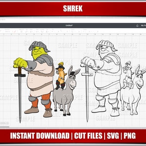 Shrek Svg for Cricut Shrek Png Shrek Clipart Puss (Instant Download) 