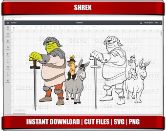 Shrek SVG, PNG Clipart, Birthday Cut Files (Digital Download)