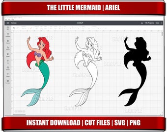 little mermaid svg, ariel svg, little mermaid clipart, birthday party, digital printable vinyl svg cut cricut instant download cut svg png