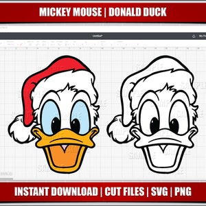 donald duck svg, mickey mouse svg, instant download, cricut cut files, silhouette cut, digital printable birthday, mickey mouse png clipart