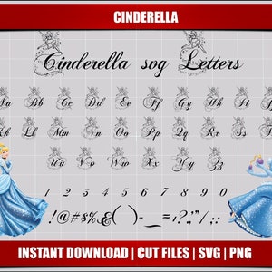 fuente de la cenicienta svg letras alfabeto, fiesta de cumpleaños de la cenicienta digital imprimible textos alfabeto letras clipart cinderella descarga instantánea