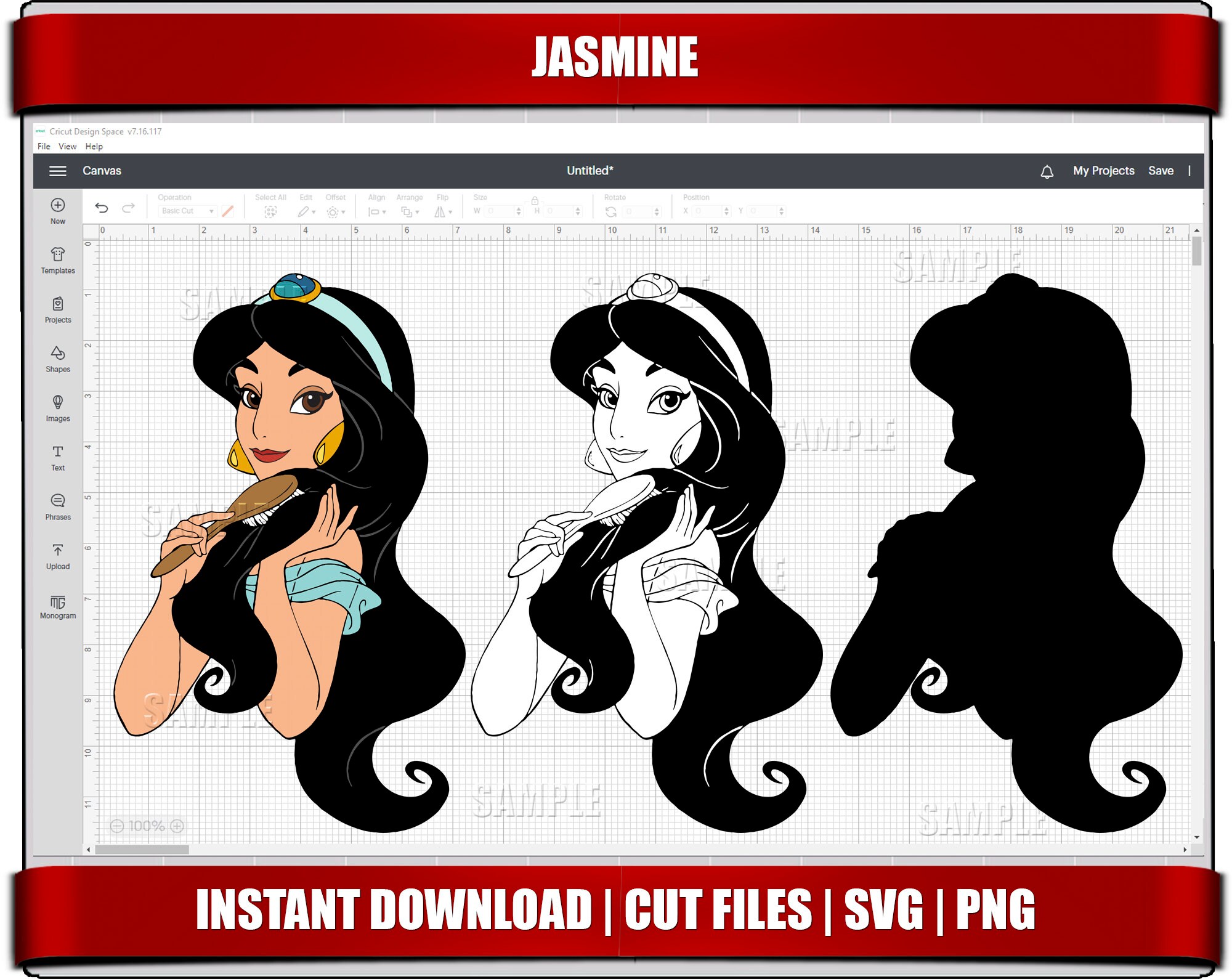 Jasmine Svg Princess Instant Download Jasmine for Cricut Svg - Etsy