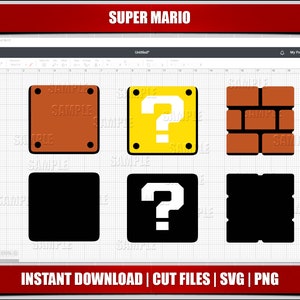 Mario svg, Mario ziegel svg png Clipart, Luigi svg mario Geburtstag Cricut Dateien, Silhouette Schneidedateien, sofortiger Download, digital druckbar
