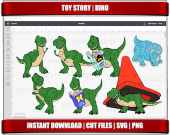 Toy Story Dino SVG, clipart dinozaura Rex (do druku cyfrowego)