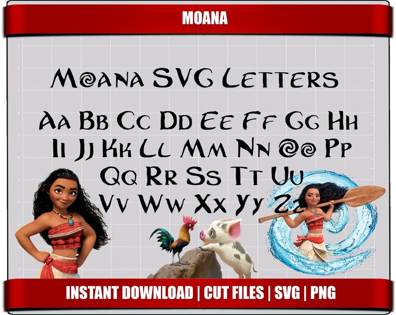 moana font svg letters alphabet moana birthday party digital etsy