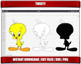 Tweety SVG, PNG Clipart, Cricut y Silhouette Cut Files (Descarga digital)