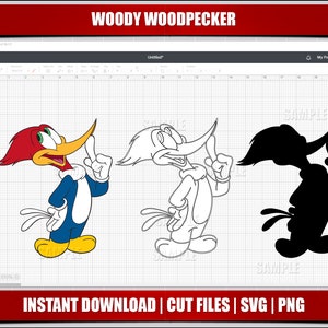 woody svg, woody woodpecker svg, woody png, woody clipart, instant download, digital printable woody, cricut cut files, siljouette cut files