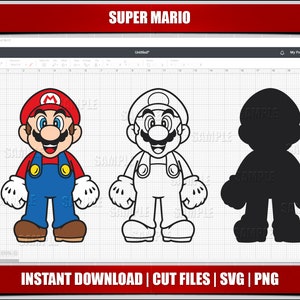 mario svg, mario png clipart, luigi svg mario birthday svg for cricut cut files, silhouette cut files, instant download, digital printable,