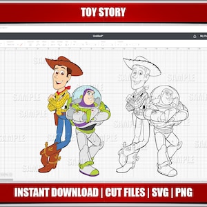 woody svg, svg histoire de jouets, buzz svg, clipart png toy story, téléchargement immédiat, pour les fichiers svg cricut, png svg fête d’anniversaire imprimable numérique