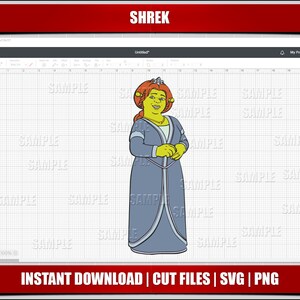 Shrek Princess Fiona SVG, PNG Clipart, Birthday Cut Files (digital ...