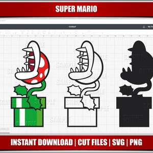 Mario svg, Mario png Clipart, luigi svg Mario Geburtstag svg für Cricut geschnitten Dateien, Piranha Pflanzen svg png, sofortiger Download, digital druckbares,
