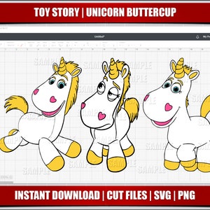 unicorn svg, buttercup svg toy story svg clipart, cut files silhouette, instant download, for cricut svg files, digital printable png svg