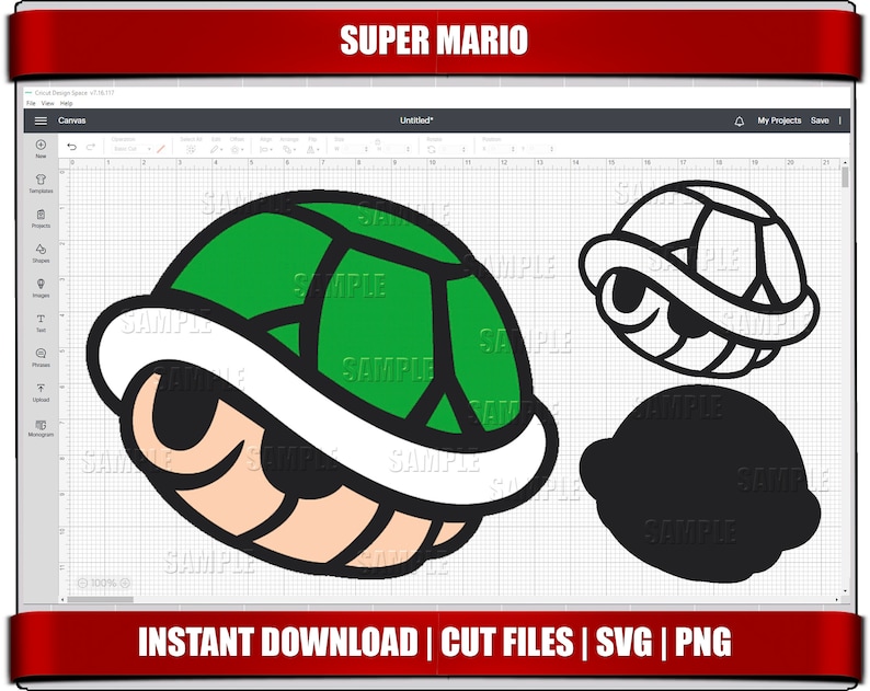 Mario Shell SVG, PNG Clipart, Birthday Cricut Cut Files (digital ...
