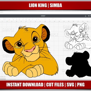 rei leão svg, download instantâneo, rei leão para cricut svg, festa de aniversário digital svg png, rei leão clipart svg, simba svg cut party decor