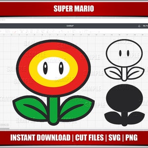 mario SVG, flor SVG PNG clipart, Luigi SVG Mario cumpleaños SVG archivos de corte Cricut, archivos de corte de silueta, descarga instantánea, imprimible digitalmente,