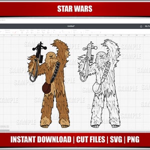 chewbacca svg png clipart, star wars svg, instant download, cricut cut files, silhouette cut files, digital star wars, printable star wars