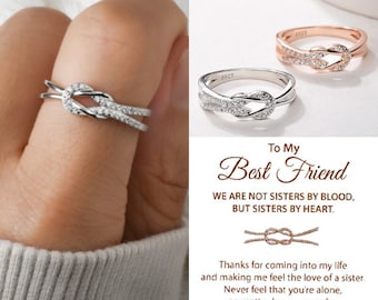 To My Best Friend Infinity Knot Ring, Friendship Love Knot Ring Women, Sterling Silver Ring, Best Friend Gift, Wedding Gift, Birthday Gift