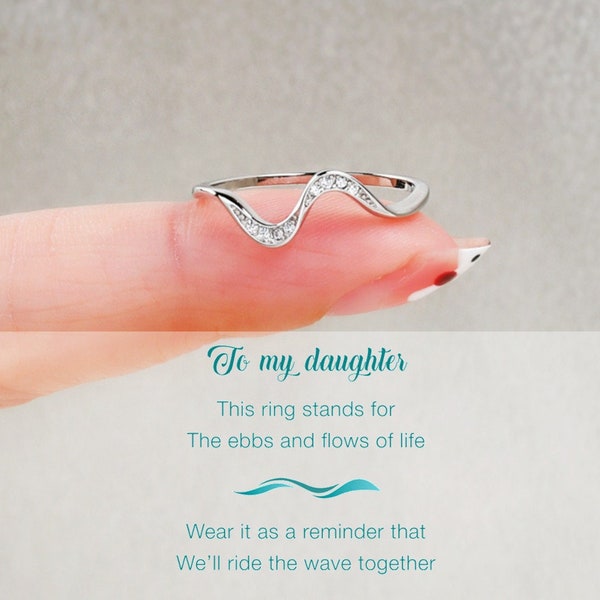 For Daughter Ebbs and Flows Minimalist Wave Ring, A Self-Reminder Ring, Sterling Silver Ring, Daughter Gift, Birthday Gift, Best Friend Gift